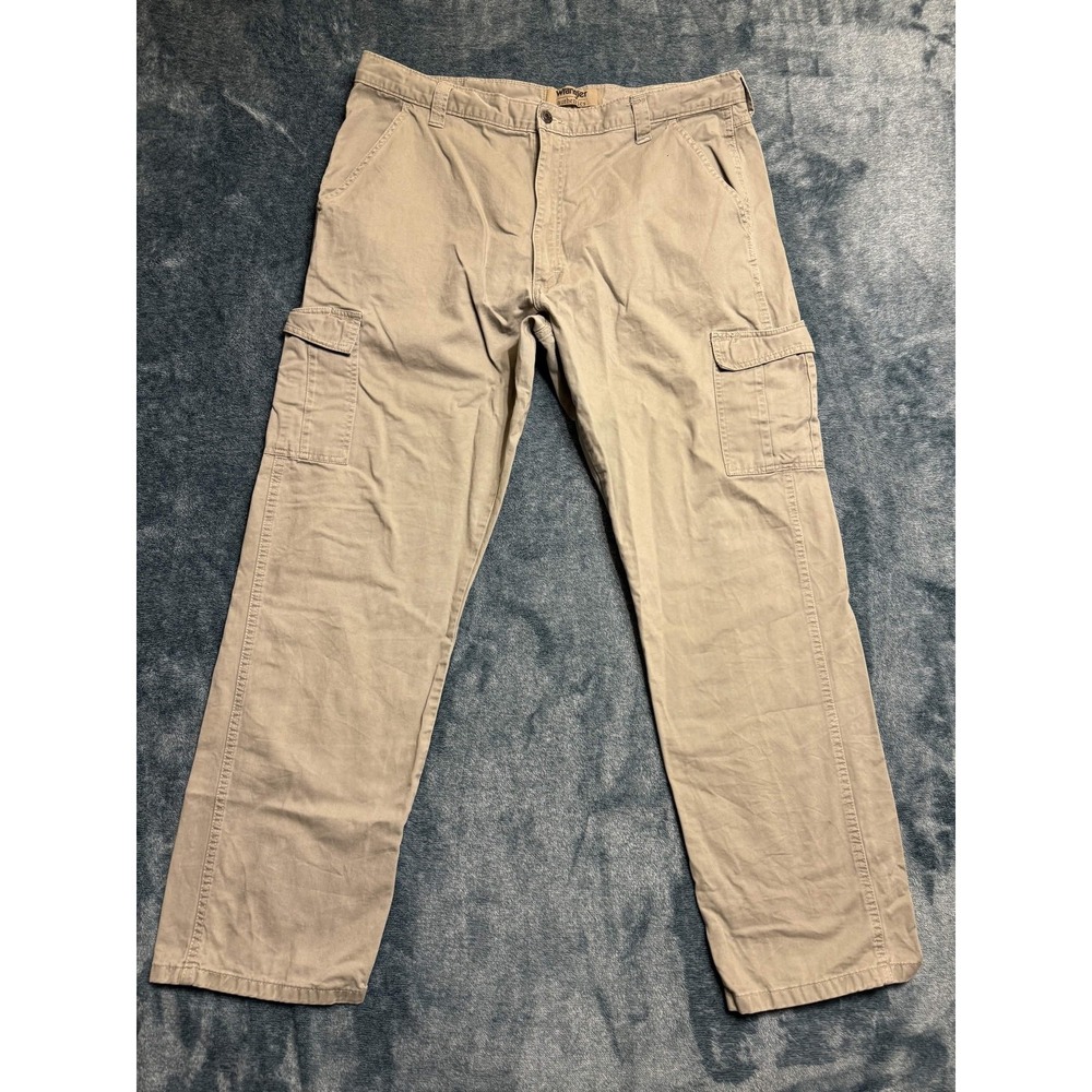 Wrangler Mens Cargo Pants 40x34 Beige Cotton ZM6LGKD Authentics Khaki